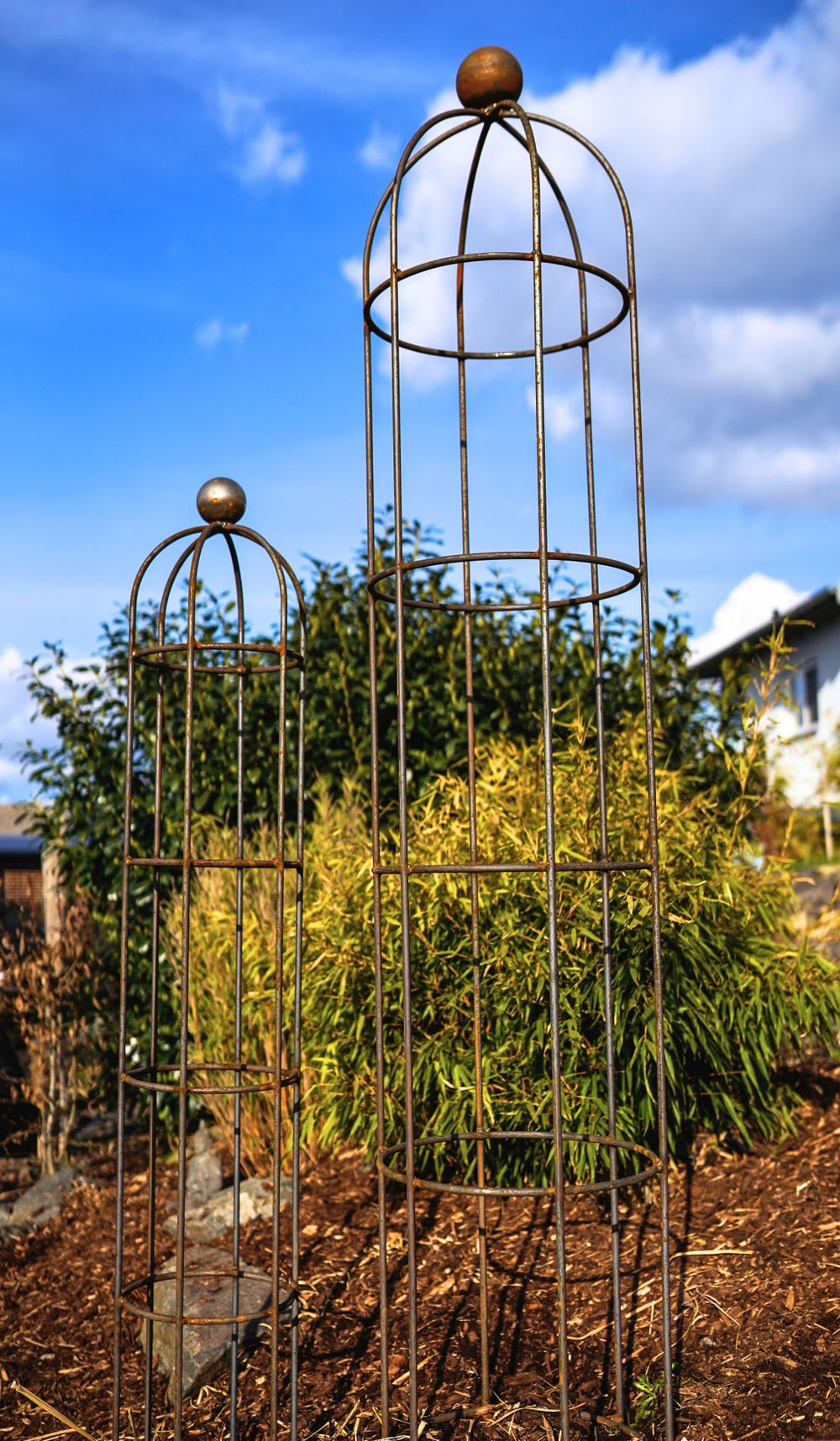 Obeliskenset Messina im Garten, unbeschichtet Obeliskenset Messina im Garten, unbeschichtet