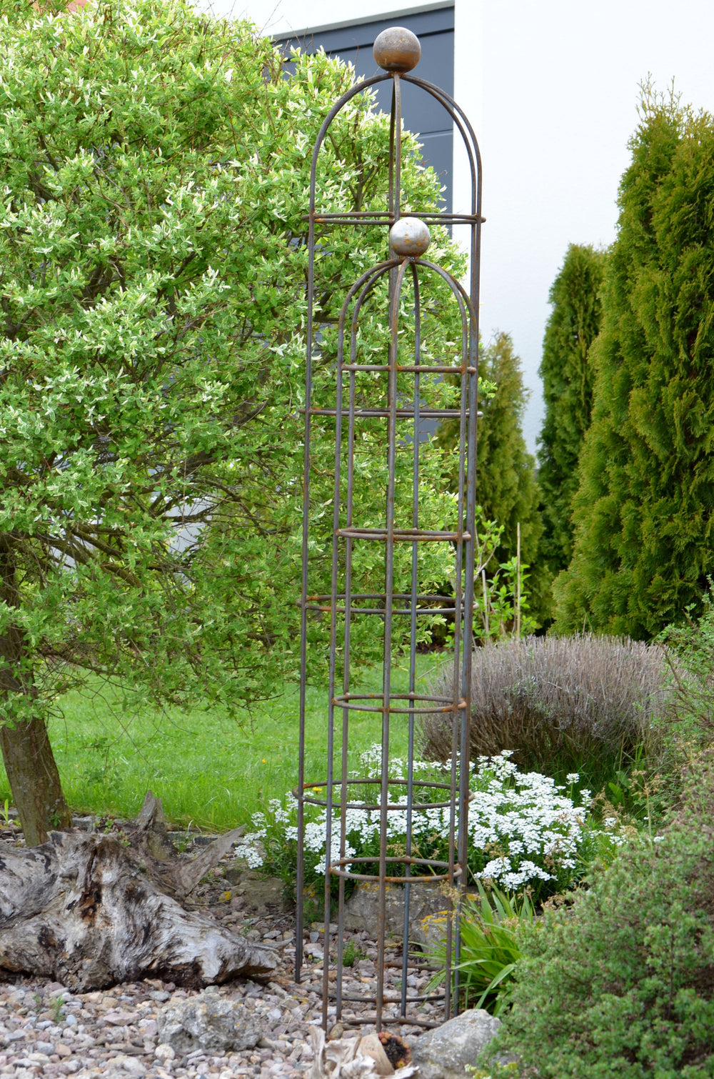 Obeliskenset Messina im Garten, unbeschichtet Obeliskenset Messina im Garten, unbeschichtet