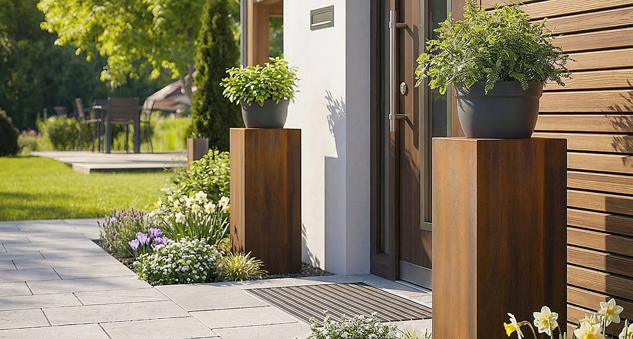De voordeur inrichten – stijlvolle ideeën voor de voortuin, decoratie en planten